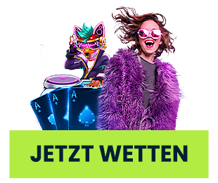 Spielerin mit Karten und Chips im Casino Stil